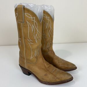 Justin Brown Embroidered Leather Cowgirl Western Boots Women’s 8.5. B Pre-Owned